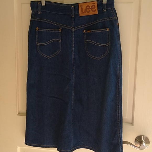 Vintage Lee Denim Midi Skirt size 10/12 - Picture 3 of 5